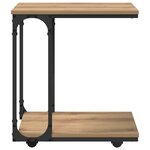 vidaXL Table d'appoint avec étagère Chêne artisanal 50 x 35 x 55 5 cm