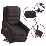 vidaXL Fauteuil inclinable de massage Marron foncé Tissu