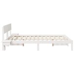 vidaXL Cadre de lit avec tables de chevet Blanc Bois massif en pin