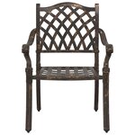 vidaXL Ensemble de tables de jardin 3 Pièces Bronze Aluminium coulé