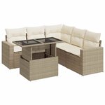 vidaXL Salon de jardin avec coussins 6 Pièces beige résine tressée