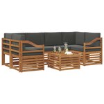 vidaXL Ensemble de canapés d'extérieur 7 Pièces Naturel et Anthracite