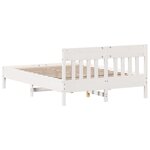 vidaXL Cadre de lit sans matelas blanc 140x190 cm bois de pin massif