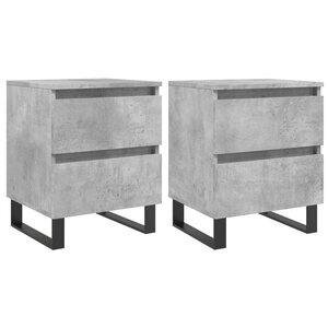 vidaXL Tables de chevet 2 Pièces gris béton 40x35x50 cm bois d’ingénierie