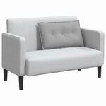 vidaXL Coussin de Dos Gris nuage 80 x 19 x 50 cm tissu