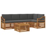 vidaXL Ensemble de canapés d'extérieur 6 pc Naturel et Anthracite