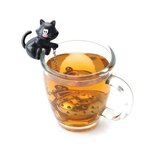 Boule à thé chat-poisson - modèle noir