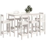 vidaXL Ensemble de bar 9 Pièces Blanc Bois de pin massif