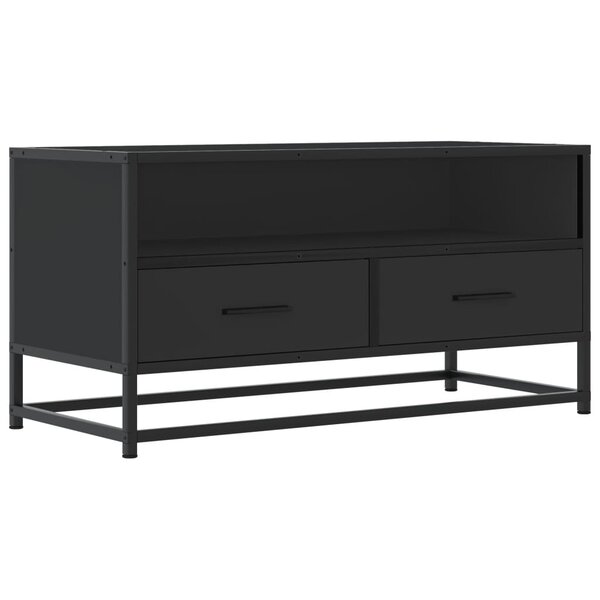 vidaXL Meuble TV noir 80x34 5x40 cm bois d'ingénierie et métal