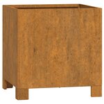 vidaXL Jardinières avec pieds 2 Pièces Rouillé 32x30x33 cm Acier corten