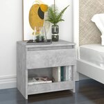 Vidaxl table de chevet gris béton 40x30x39 cm aggloméré