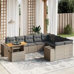 vidaXL Salon de jardin avec coussins 10 Pièces gris résine tressée
