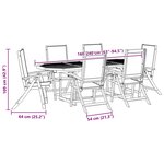 vidaXL Ensemble à Manger de jardin 7Pièces bois d'acacia solide textilène