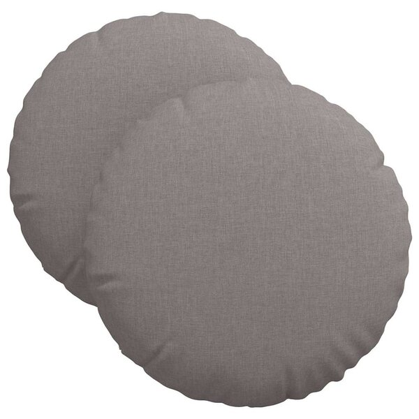vidaXL Coussins de siège 2 pc Tissu Taupe Ø40 x 13 cm