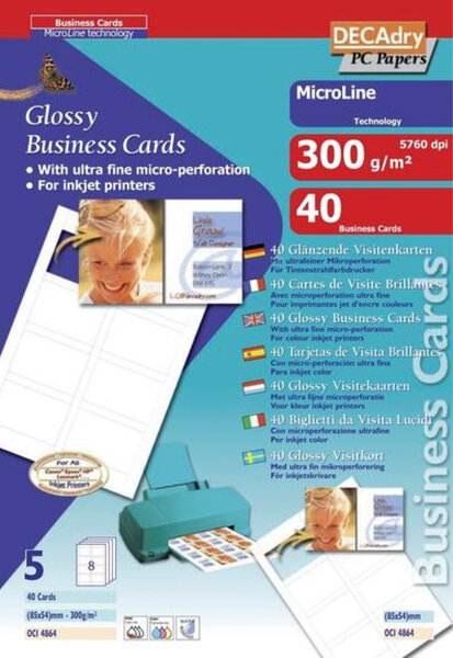 Pack 40 Cartes Visite Photo 300G.85X54