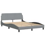 vidaXL Cadre de lit sans matelas Hanko gris clair 140x200 cm tissu