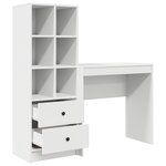 vidaXL Bureau avec Rangement Blanc Bois d'Ingénierie
