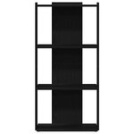 vidaXL Bibliothèque à 3 niveaux noir 60x30x120 cm bois d'ingénierie