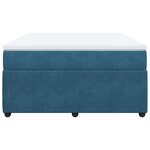 vidaXL Sommier à lattes de lit et matelas Bleu foncé 140x200cm Velours