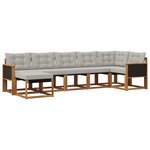 vidaXL Ensemble de canapés d'extérieur 7 pc Naturel et gris clair