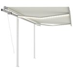 vidaXL Auvent automatique capteur de vent et LED 3x2 5 m Crème