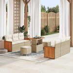 vidaXL Ensemble de canapé de jardin avec coussin 9 Pièces beige et crème