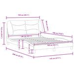 vidaXL Cadre de lit sans matelas gris clair 140x190 cm tissu