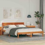 vidaXL Cadre de lit Marron cire 150 x 200 cm Bois massif en pin