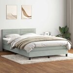 vidaXL Sommier à lattes de lit et matelas et LED gris clair 160x210cm velours