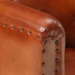 Vidaxl fauteuil marron cuir véritable
