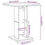 vidaXL Table de bistro Chêne sonoma 60x60x75 cm Bois d'ingénierie