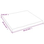 vidaXL Dessus de table bois massif non traité bordure assortie