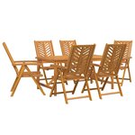 vidaXL Ensemble de salle à manger pour jardin 7 Pièces Marron