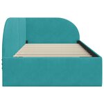 vidaXL Cadre de lit d'angle Turquoise 90 x 190 cm Velours