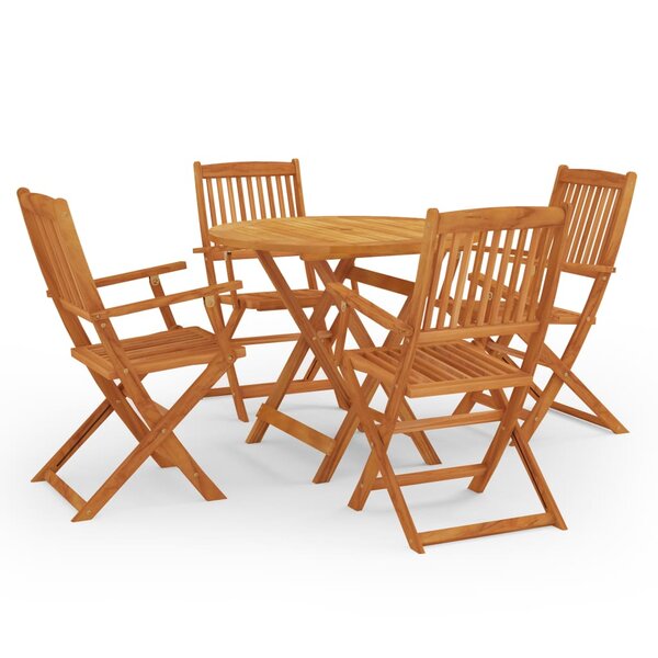 vidaXL Ensemble à manger d'extérieur pliable 5 Pièces Bois d'eucalyptus