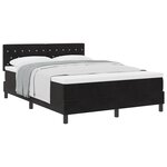 Lit à ressorts vidaXL avec matelas Noir 140x200 cm Velours