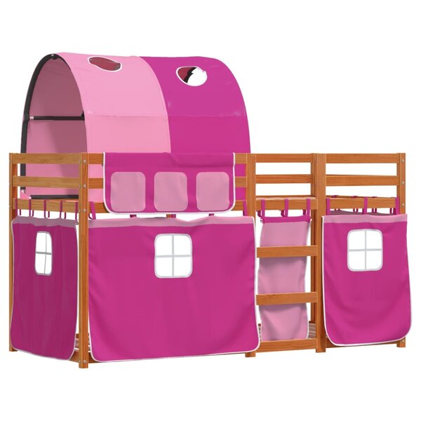 vidaXL Lit superposé sans matelas rose 80x200 cm bois de pin massif