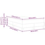 vidaXL Lit à ressorts avec matelas Noir 160 x 210 cm tissu