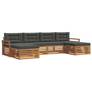 vidaXL Ensemble de canapés d'extérieur 6 pc Naturel et Anthracite