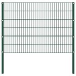 vidaXL Panneau de clôture avec poteaux Fer 15 3 x 1 2 m Vert