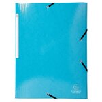 Chemise À Élastiques 3 Rabats Maxi Capacity Carte Lustrée Pelliculée 425gm2 Iderama A4 - Bleu Clair - X 25 - Exacompta