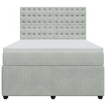 vidaXL Sommier à lattes de lit et matelas Gris clair 140x200cm Velours