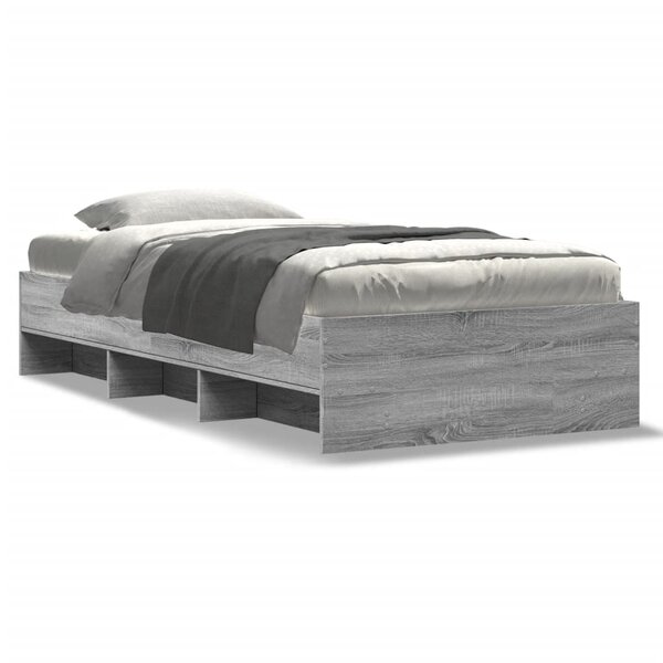 vidaXL Cadre de lit sans matelas sonoma gris 90x190 cm