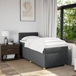 vidaXL Sommier à lattes de lit avec matelas Gris foncé 80x200 cm Tissu