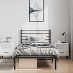 vidaXL Cadre de lit métal sans matelas avec tête de lit noir 100x190cm