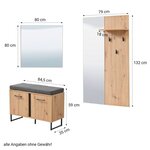 Ensemble meuble d'entrée - armoire  banc  panneau mural - 5pieces