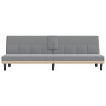 vidaXL Canapé-lit avec porte-gobelets gris clair tissu