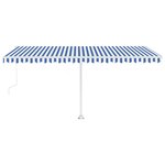 vidaXL Auvent automatique sur pied 500x300 cm Bleu/Blanc