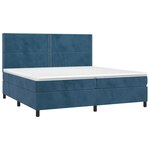 vidaXL Sommier à lattes de lit et matelas Bleu foncé 200x200cm Velours