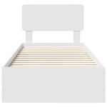 vidaXL Cadre de lit avec tiroir Blanc 100 x 200 cm Bois d'ingénierie